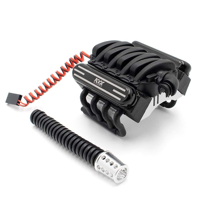 KYX Racing Alloy V8 Engine Motor Heatsinks & Cooling Fan for RC Crawler Car Axial SCX10 II 90046 Wraith D90 Traxxas TRX4 540/550 Motor Accessories - Image 3